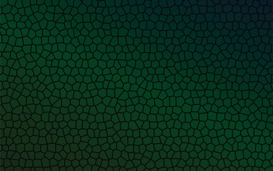 Voronoi Diagram Pattern Illustration, Polygonal Cell Grid on Gradient Background in Blue-Green Tone