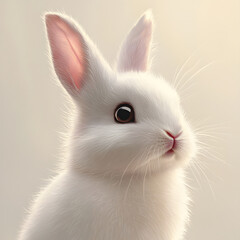 Obraz premium Realistic Portrait of a White Dwarf Bunny