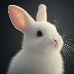 Obraz premium Realistic Portrait of a White Dwarf Bunny
