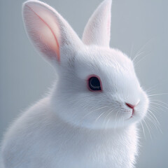 Obraz premium Realistic Portrait of a White Dwarf Bunny