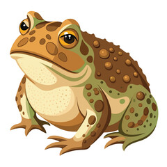 A fascinating toad with textured, warty skin, sitting calmly on a clean white background, a unique amphibian portrait.