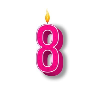 Png celebration candle collection with colourful numbers on cake illustration for happy birthday age anniversary event cartoon clip art design vector isolated on white for invitation or card

