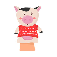 Png glove puppet vector for children theatre fairy tale play cute cartoon dolls isolated background rabbit bear and monkey happy show stage and childhood entertainment set

