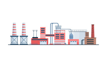 PNG construction vector and architecture symbol with engineering chimney design isolated production modern technology electricity urban pollution energy power industrial element set gas plant

