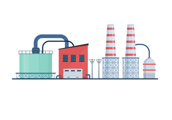 PNG tower gas plant background flat design industry concept icon refinery architecture engineering element factory smoke electricity building silhouette modern power station urban chemical

