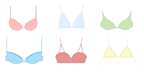 Vector Doodle Lingerie Set Hand Drawn Bra and Underwear Sketch in Pastel Tones