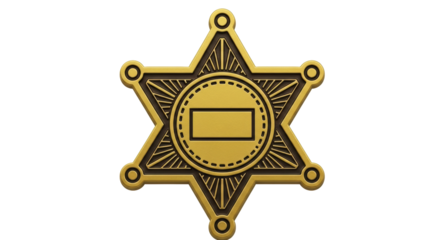 Isolated Golden Sheriff Star Badge