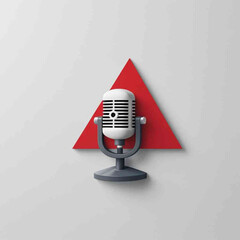 retro microphone on red background