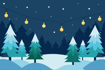 Obraz premium winter landscape with christmas tree