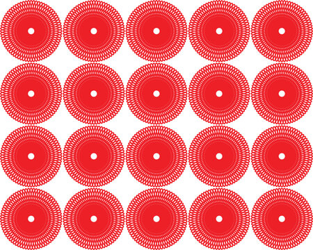 Seamless red circle pattern vector illustration for textile design
