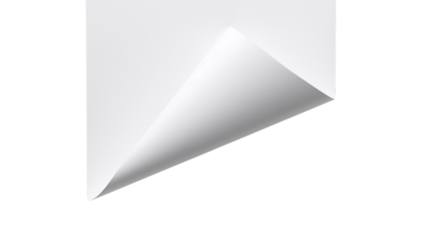 Curled page corner isolated on white background