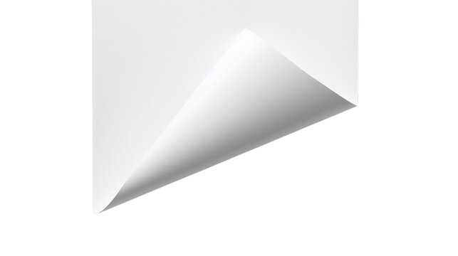 Curled page corner isolated on white background