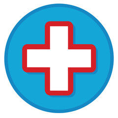 Obraz premium red cross on white background