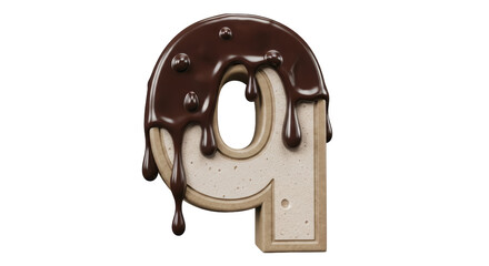 Obraz premium Isolated Letter Q Decorated with Chocolate