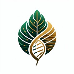 Stylized leaf logo in line art green and gold representing Pachamama eco brand with copy space