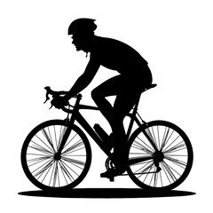 Naklejka premium Professional Male Cyclist Silhouette on Road Bike - Sport & Active Lifestyle