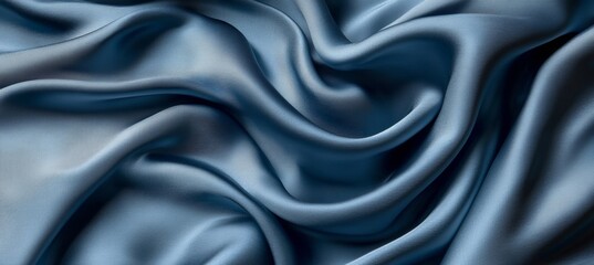 Fototapeta premium Elegant Swirling Satin Pattern with Luxurious Blue Cloth Texture for Festive Background Designs