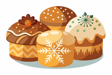 Christmas cards, winter recipe books, seasonal packaging, and digital or print projects related to Christmas baking or sweets.
