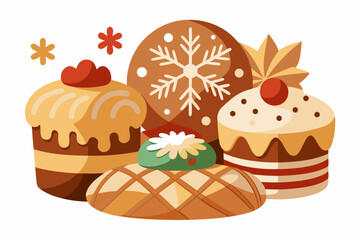 Christmas cards, winter recipe books, seasonal packaging, and digital or print projects related to Christmas baking or sweets.