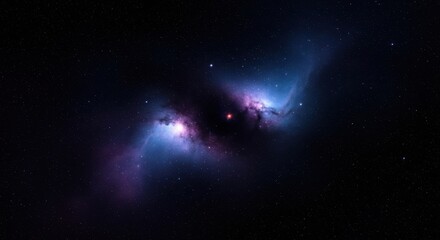 Fototapeta premium Celestial event nebula formation in space cosmic imagery dark environment wide-angle view astronomical concept