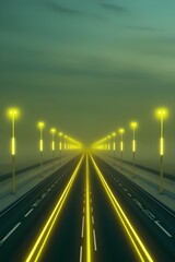 highway lit with yellow lights