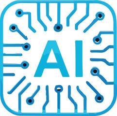 AI Circuit Logo Vector – Blue Minimal Icon Featuring “AI” Letters with Circuit Lines Symbolizing Artificial Intelligence, Smart Tech, and Digital Innovation