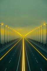 highway lit with yellow lights