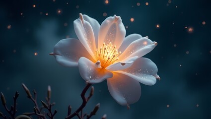 orange flower in water