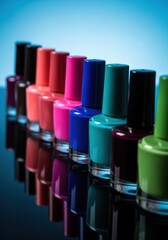 Nail polish application techniques beauty studio tutorial video glamorous environment close-up view creative concepts