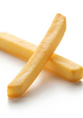 Fried potato sticks preparation restaurant kitchen food photography clean environment close-up view culinary art