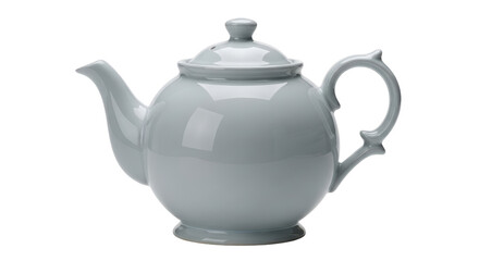Isolated Gray Ceramic Teapot