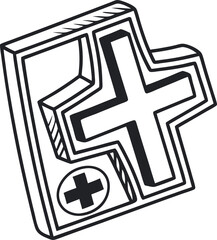 Fototapeta premium vector icon of a plus sign for add action flat 