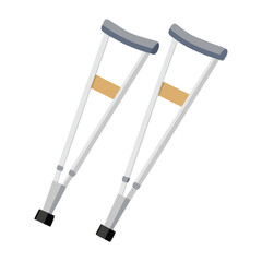 crutches isolated on white background