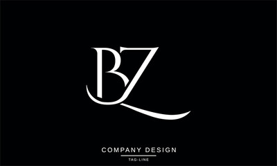 BZ, ZB Abstract Letters Logo Monogram Design Font Icon Vector