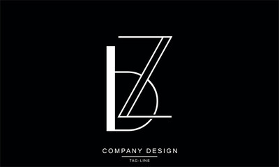 BZ, ZB Abstract Letters Logo Monogram Design Font Icon Vector