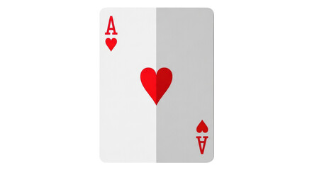 Isolated Ace of Hearts Playing Card