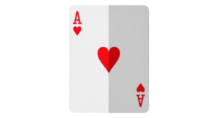Isolated Ace of Hearts Playing Card