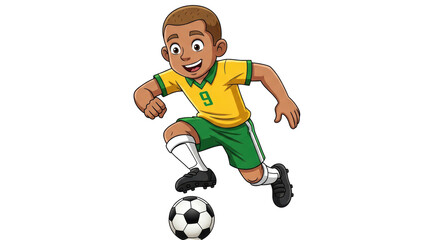 Isolated Cartoon Soccer Player