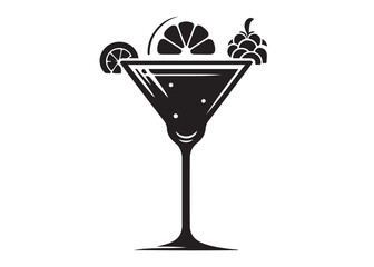 cocktail glass logo silhouette vector, martini glass logo icon silhouette, vector martini cocktail glass silhouette vector illustration, cocktail glass drink design logo silhouette vector 