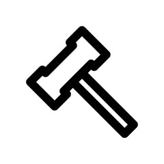 Hammer icon thick bold line 