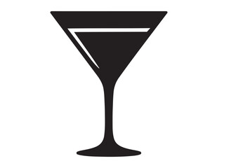 cocktail glass logo silhouette vector, martini glass logo icon silhouette, vector martini cocktail glass silhouette vector illustration, cocktail glass drink design logo silhouette vector 