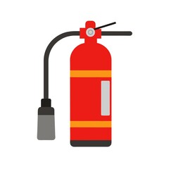 Safety First Red Fire Extinguisher Illustration Protecting Lives and Property Standing Ready for...