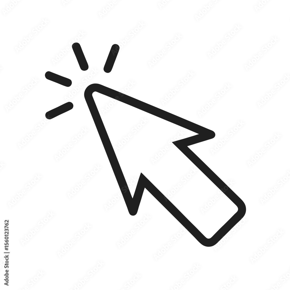 Fototapete clicking arrow symbol illustration depicting web interaction cursor icon for user interface design a