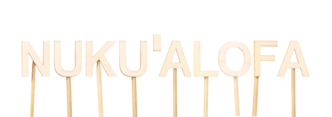 Nukualofa, capital of Tonga, depicted in light wood, a useful image for education about Oceania and its island culture