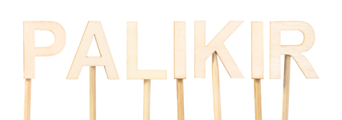 Palikir, capital of Micronesia, formed with wooden letters, perfect for representing Pacific geography and global educational concepts