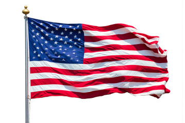 Fototapeta premium american flag waving in the wind on a white background2