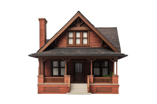 Charming brick house with covered porch architectural details and warm inviting windows Home design