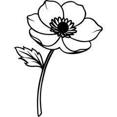 Anemone Stem Art — Minimal Vector