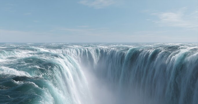 Majestic waterfall display nature hdr 360 degrees hdri viewpoint