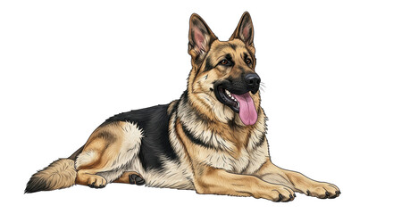 Isolated German Shepherd